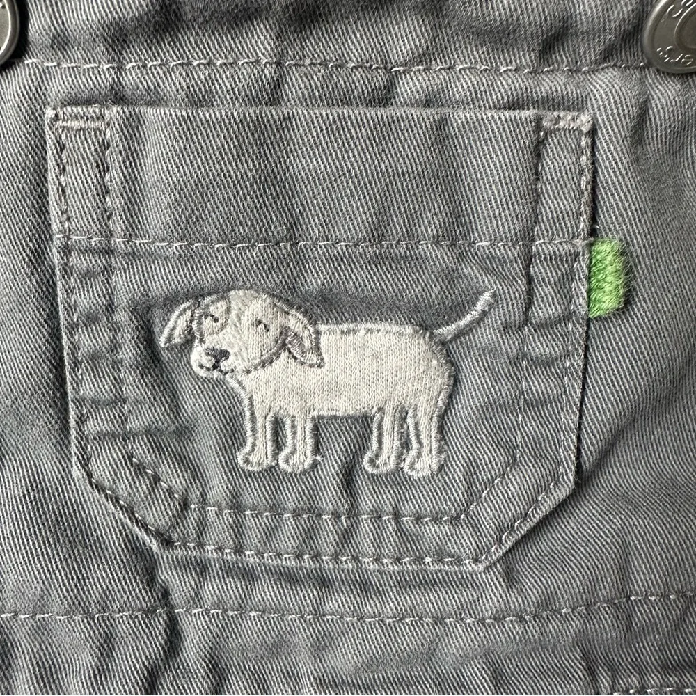 Carter's Charcoal Overalls with‎ Dog Patch